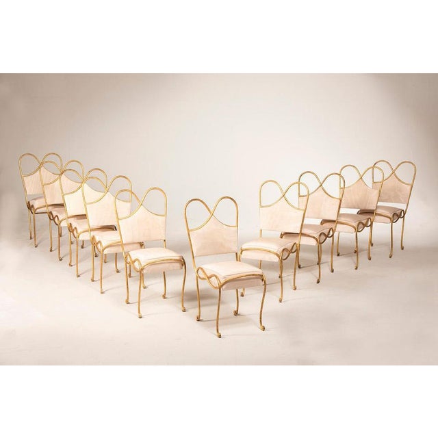 Art Deco French Wrought Iron Chairs, 1940, Set of 10 For Sale - Image 4 of 13