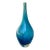 Vintage Hand Blown Blue Glass Vase For Sale