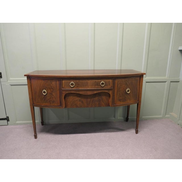 Regency Inlaid Bow Front Dresser This is a lovely old piece, the flame veneers have a decorative string inlay, on the top...