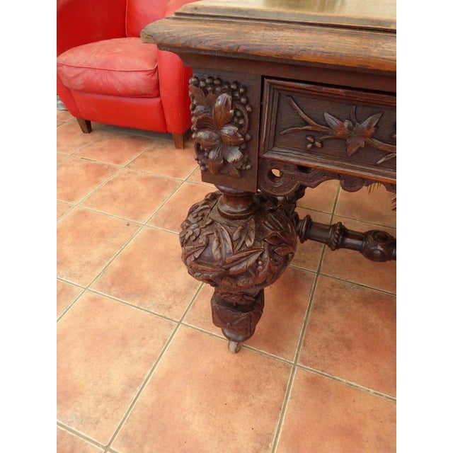 18th Century Carved Georgian Country Oak Library Table, 1780 For Sale - Image 4 of 14