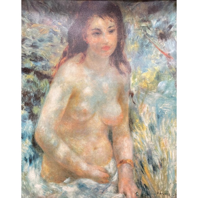 Pierre-Auguste Renoir Framed Female Nude | Vintage Renoir Reproduction Artwork | Wall Hanging C. 1920's For Sale - Image 4 of 9