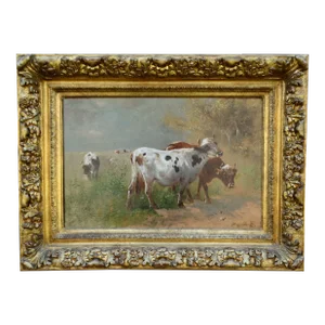 Cattle Oil Painting, Henri Schouten 1860-1927