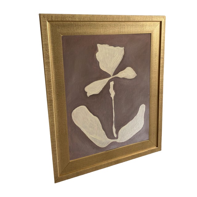 Abstract Botanical Art Set – Original Oil Paintings Neutral Modern Art Pair by Tatiana Duperault For Sale - Image 3 of 9