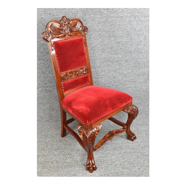 1950s Vintage Renaissance Revival Style Fireside Accent Chair For Sale - Image 5 of 12