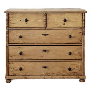 Large Antique English Pine Chest of Drawers For Sale