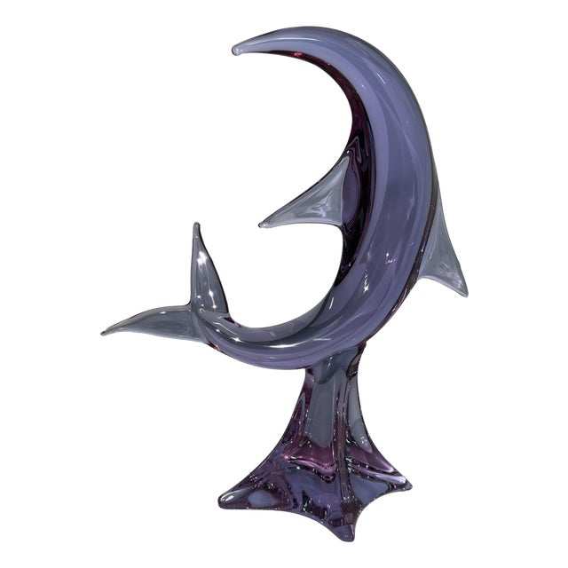 Murano Glass Dolphin Sculpture by Licio Zanetti, 1970s For Sale