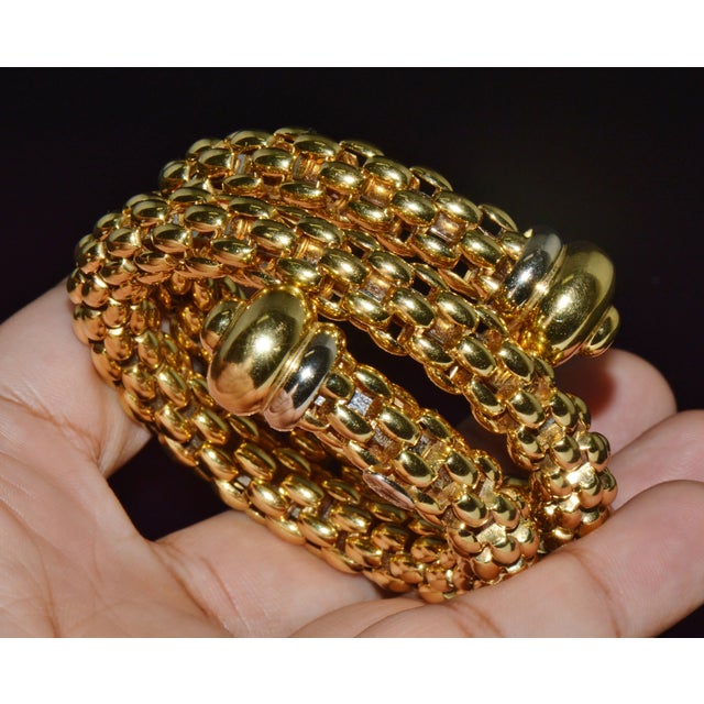 Vintage Fope Flex’it Double Wrap Bangle Bracelet in 18k Yellow & White Gold For Sale In Dallas - Image 6 of 18