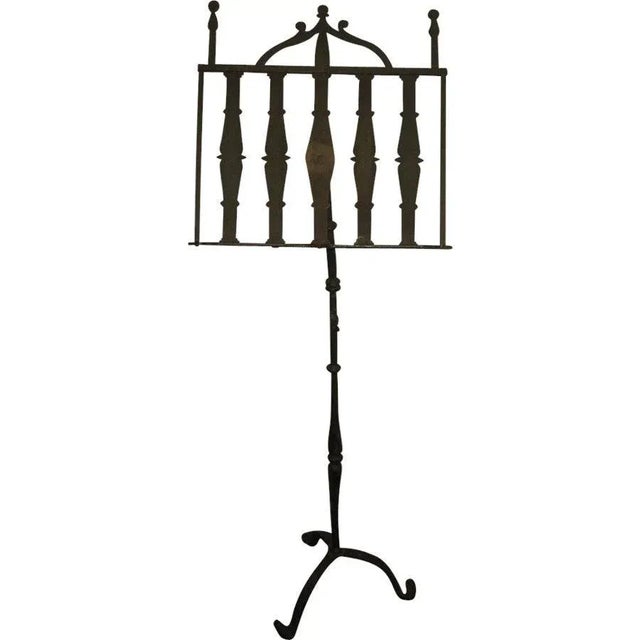 Black 19th century Hand-Forged Metal English Music or Folio Stand For Sale - Image 8 of 8