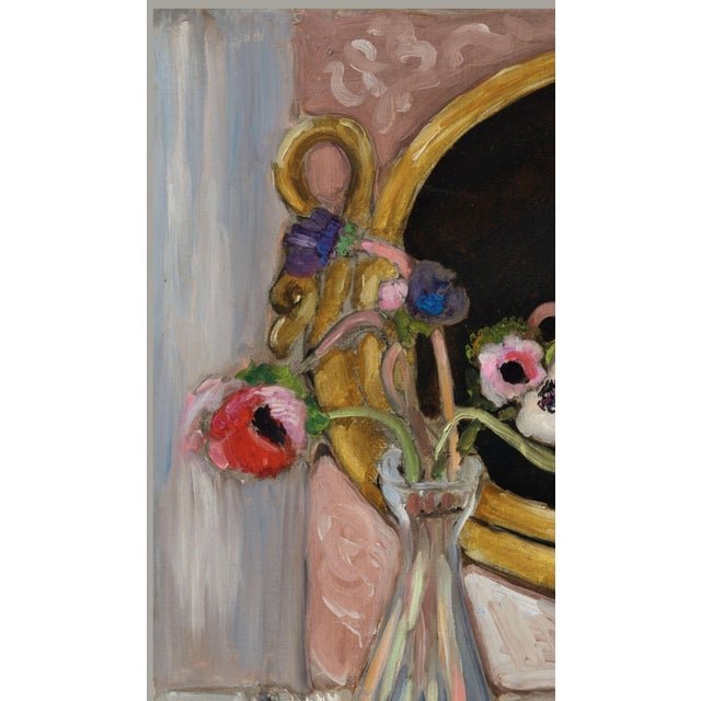 Henri Matisse 1919 French Floral Still Life Art Print, Black Mirror and Anemones by Henri Matisse - 36" X 48" For Sale - Image 4 of 8