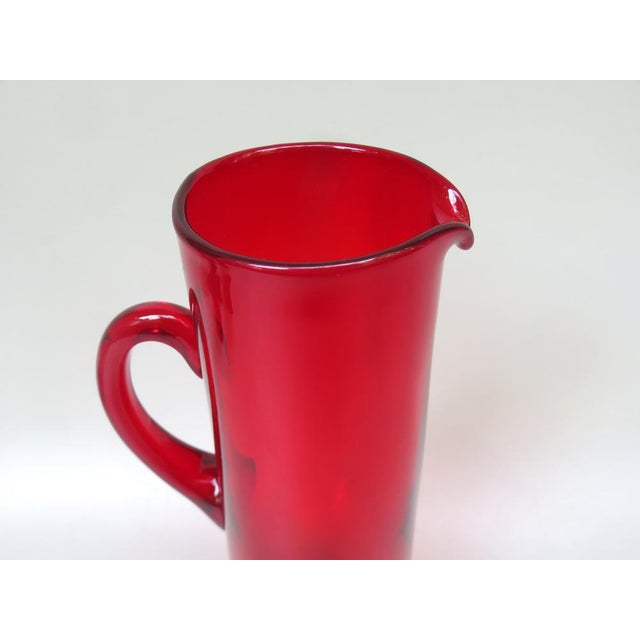Water Jug with 7 Glasses in Red by Monica Bratt, Sweden, 1950s, Set of 8 For Sale - Image 9 of 18