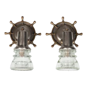 Vintage Pair of Nautically Themed Sconces