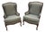 Pair of Vintage Thomasville Armchairs (Pastel Blue) For Sale