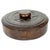 Brown Round Leather Box, France, 1970s For Sale - Image 8 of 8