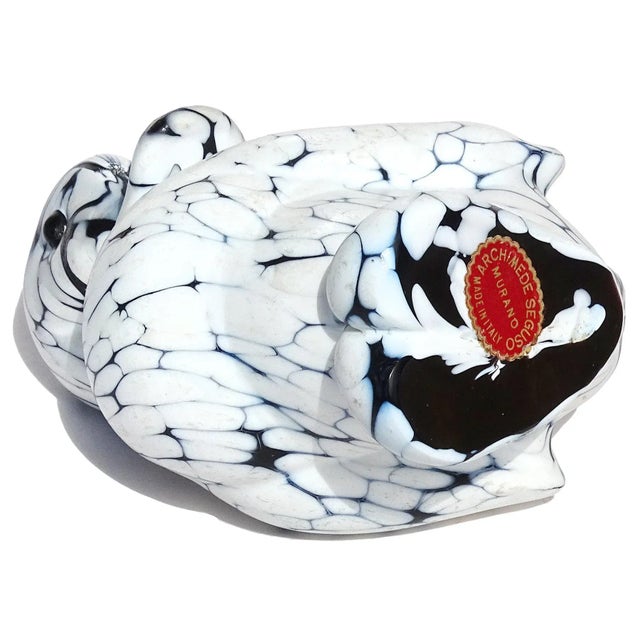 Vintage Murano Archimede Seguso Black White Italian Art Glass Baby Duck Bird Figurine Sculpture For Sale In Orlando - Image 6 of 7