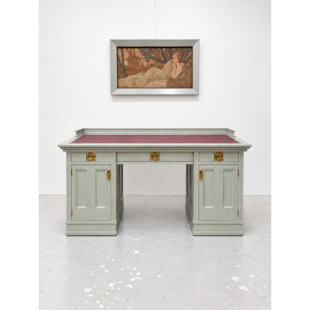 Art Nouveau Gentleman's Writing Desk by Fritz Nagel, Vienna, Austria, 1910s For Sale - Image 10 of 13