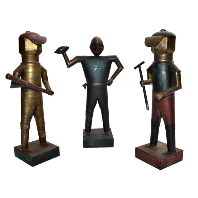 Set of 3 Sarreid Ltd Mexico Tin Metal Sports Player Team Mid-Century Modern For Sale - Image 12 of 12