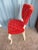 Cream 1950s French Provincial Cream Wood Side Chair in Tufted Red Velvet For Sale - Image 8 of 12