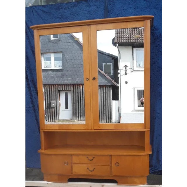 Vintage German Shelf Cabinet in Maple, 1950s For Sale - Image 10 of 11