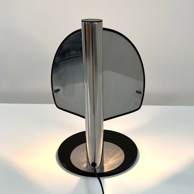 Black Italian Chromed Table Lamp, 1970s For Sale - Image 8 of 8
