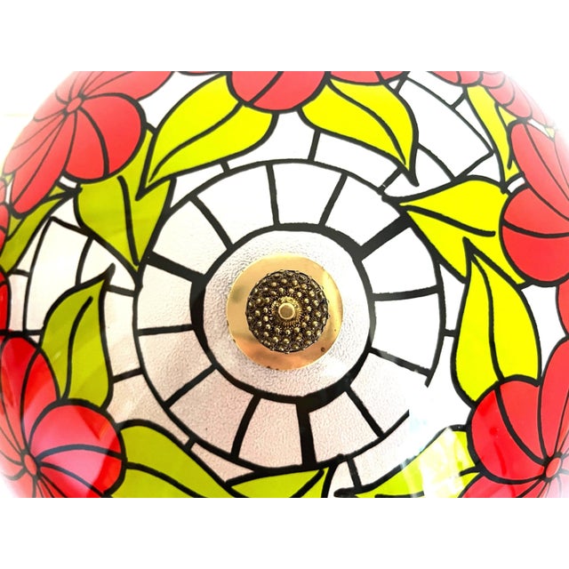 Louis Comfort Tiffany Floral Bowl Chandelier, C1960 For Sale - Image 4 of 10