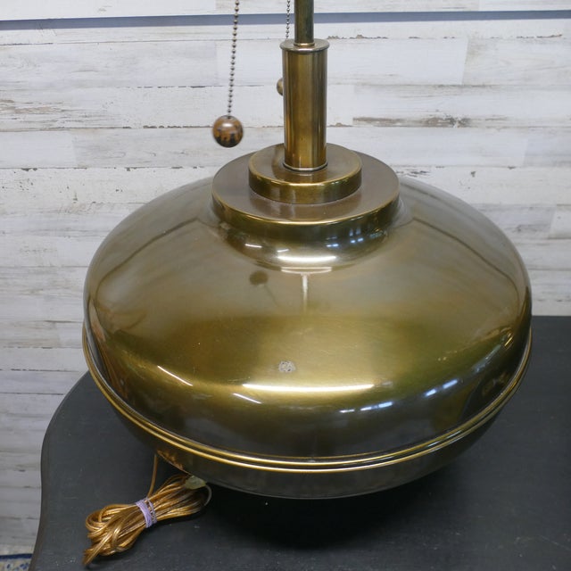 Mid 20th Century Authentic Marbro Monumental Brass Table Lamps With Original Pleated Shades - a Pair For Sale - Image 16 of 18