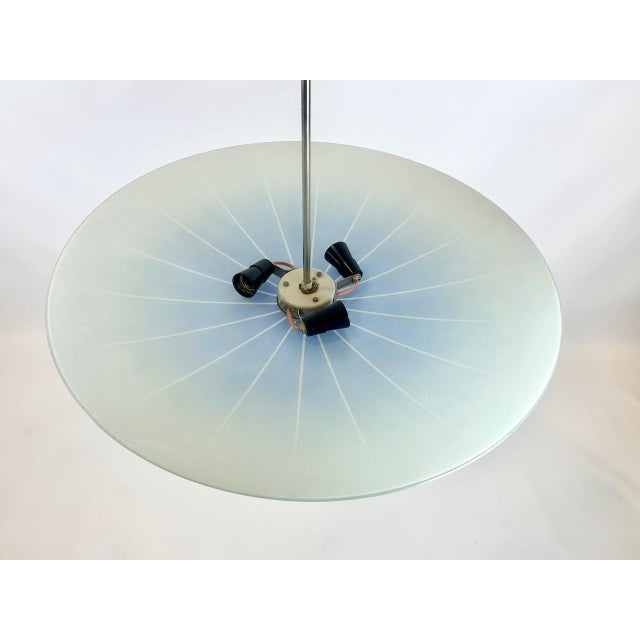 Large Mid-Century Umbrella Pendant Lamp from Napako, 1960s For Sale - Image 6 of 9