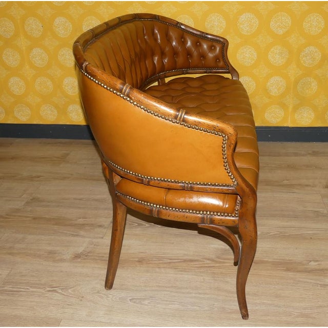Vintage Chesterfield Style Leather Caramel Two-Seater Sofa, 1960s For Sale - Image 9 of 11