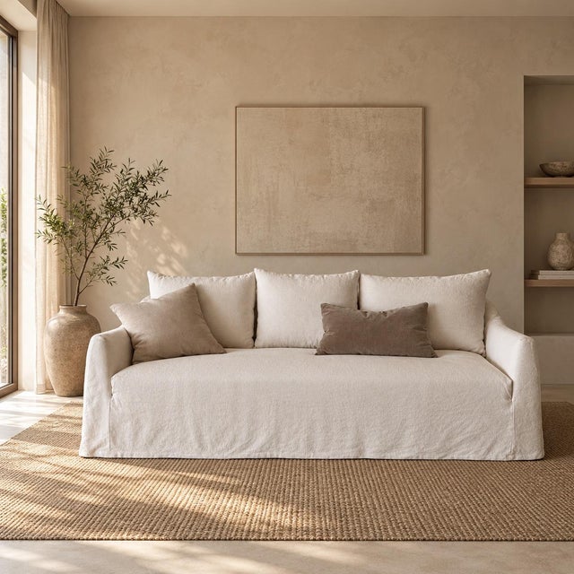 Meet the Lyon Sofa —a relaxed, timeless piece designed to bring warmth and effortless comfort into your home.Slip covered...