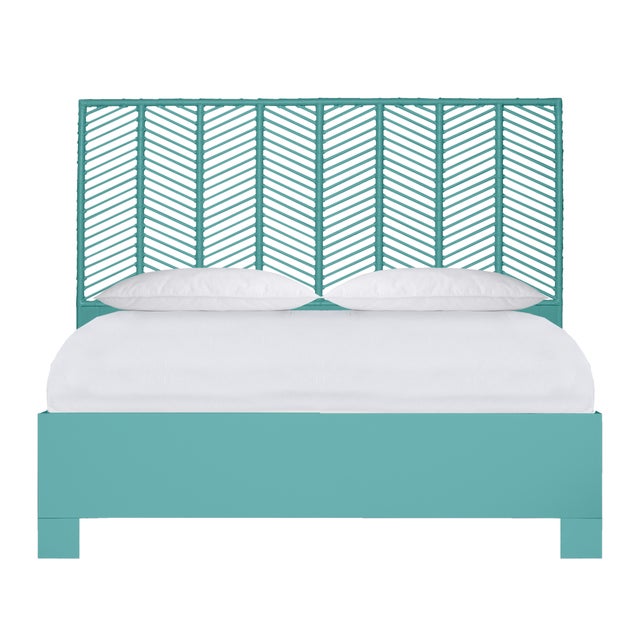 Liam Platform Bed King - Turquoise For Sale - Image 12 of 12