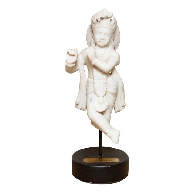 19th Century Exquisite Marble Krishna Statue For Sale