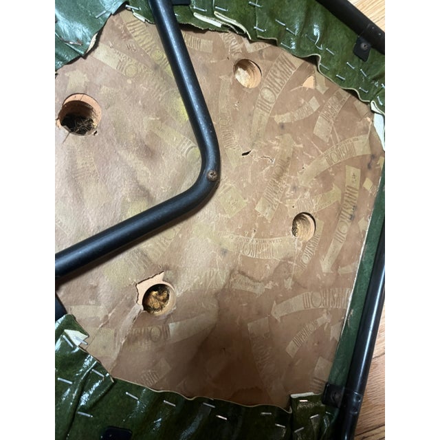 Army Green 1950s Vintage Mid Century Modern Daystrom Chair Metal & Vinyl For Sale - Image 8 of 10