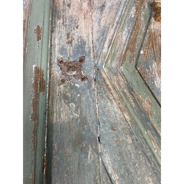 Pair of Italian Painted & Parcel Gilt Doors C. 1900 For Sale - Image 11 of 12