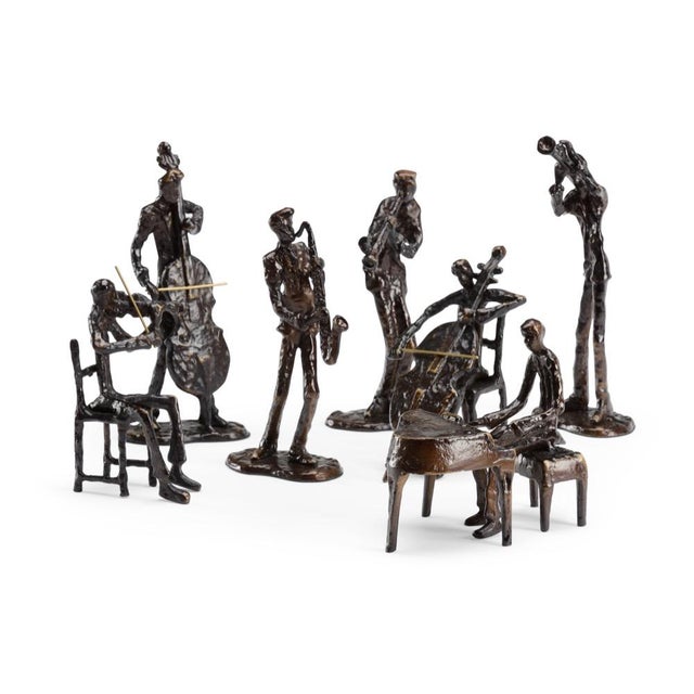 Contemporary Wildwood Bronze Finish Orchestra Sculpture - 7 Pieces For Sale - Image 3 of 3