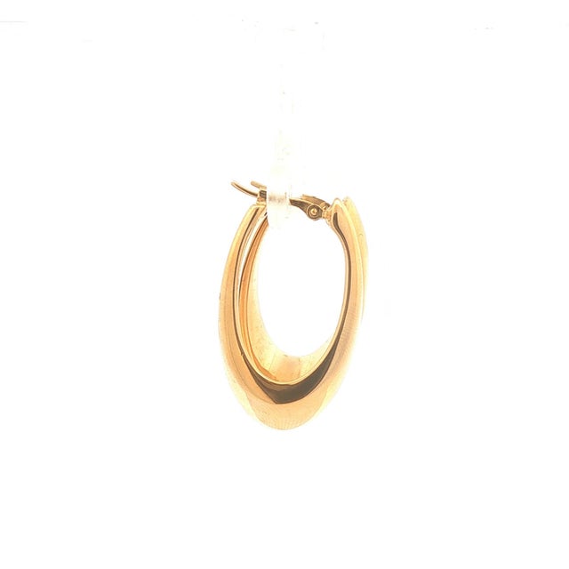 Modern Late 20th Century Pair of 14k Gold Electroformed Angled Hoop Earrings For Sale - Image 3 of 3