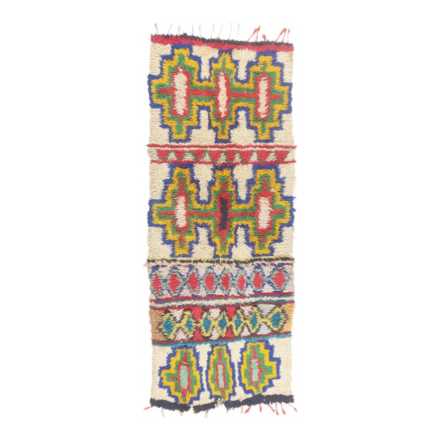 Vintage Azilal Moroccan Rug, 03'10 X 09'09 For Sale