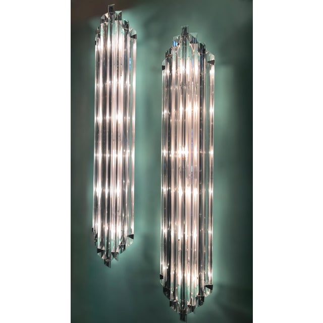 Fabio Ltd 21st Century Maestoso Murano Triedri Glass Rod Sconce by Fabio LTD For Sale - Image 4 of 10