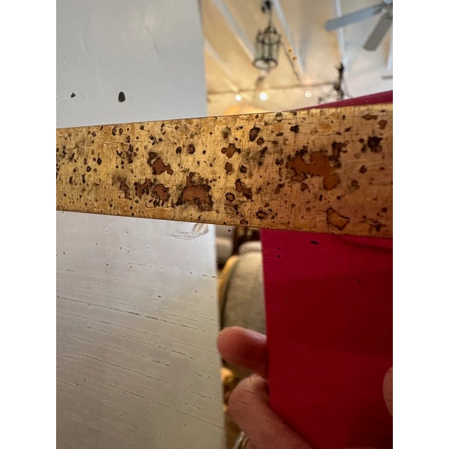 1920s Antique Mahogany & Gilded Mirror For Sale - Image 5 of 10