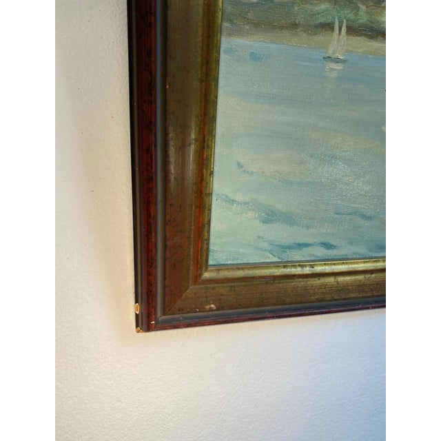 A. Carard, Sailboats on the Leman Lake, Oil on Canvas For Sale - Image 3 of 10