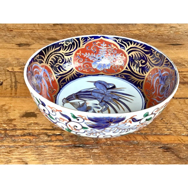 Large Vintage Japanese Imari Bowl For Sale - Image 10 of 10