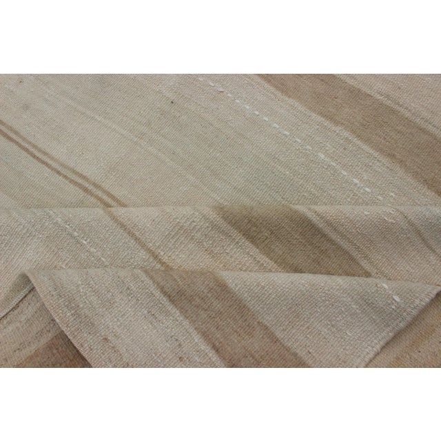 Large Gallery Runner Vintage Turkish Kilim Stripes in Light Camel and Neutral Tone For Sale - Image 10 of 12