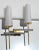 Metal Maison Arlus Pair of Sconces Brass, Steel & Blown Opaline Shades France 1955 For Sale - Image 7 of 11