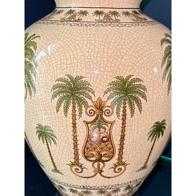 Dark Green Large Vintage Chinese Vase For Sale - Image 8 of 10