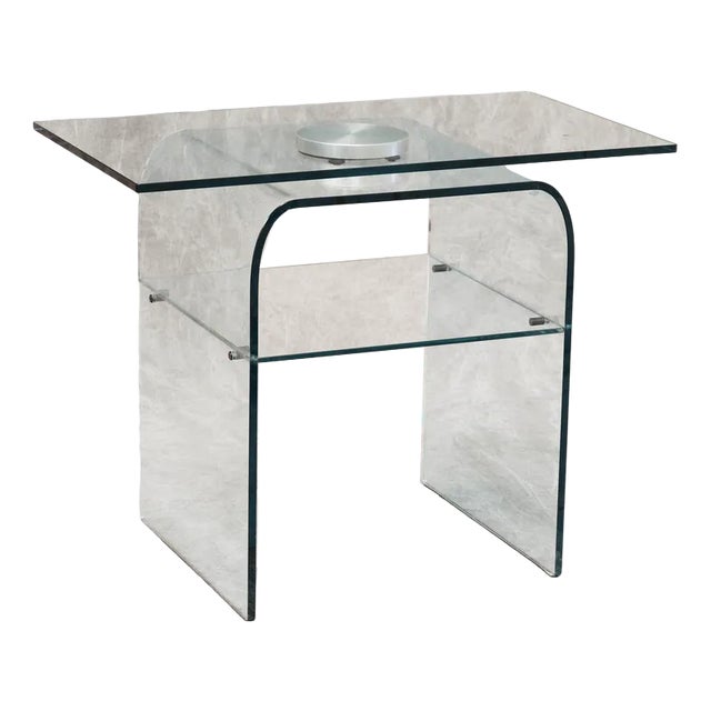Italian Mobile Table in Crystal from Fiam, 1983 For Sale
