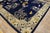 Attractive Navy Color With Beige Border Asymmetric Floral in a Chinoiserie Pattern Antique Chinese Peking Rug For Sale In New York - Image 6 of 12