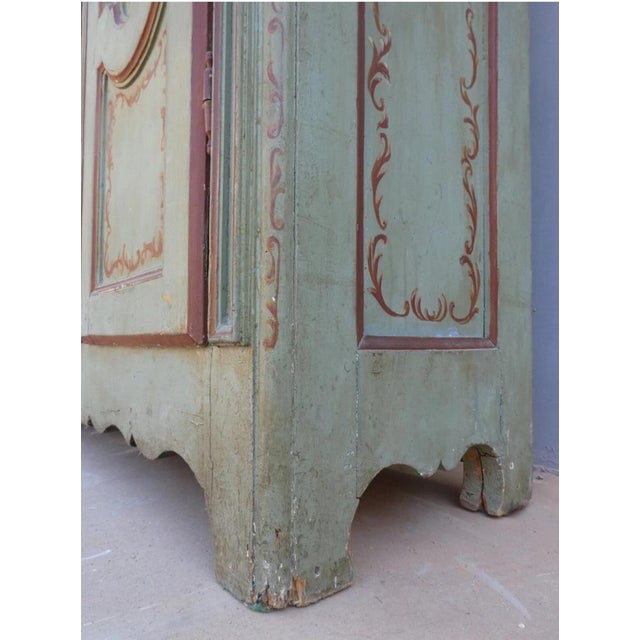 Baroque Antique Two-Door Lacquered Wardrobe For Sale - Image 3 of 11