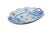 Victorian Antique Blue & White Scalloped Maple Leaf Serving Tray Platter Dish For Sale - Image 3 of 10