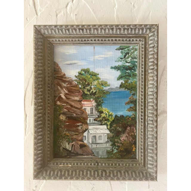 1975 California Chic Original Cityscape, "Telegraph Hill", Oil on Board, Framed For Sale - Image 9 of 11