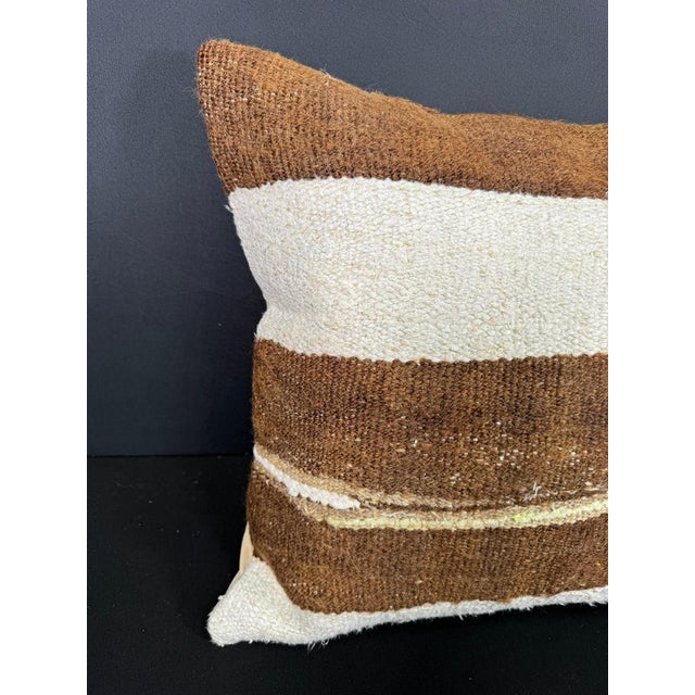 Turkish Hemp Pillow Cushion Natural Beige Brown Cushion Cover 20x20 #30609 Enhance your home decor with our Kilim Pillow...