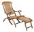 French Cruise Liner Deck of Lounge Chair of Teak and Cane For Sale