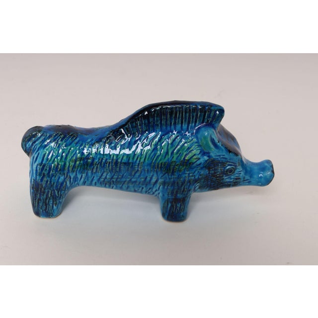 Vintage Italian Rimini Blu Ceramic Boar by Aldo Londi for Bitossi For Sale In New York - Image 6 of 13
